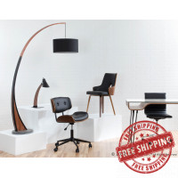 LumiSource OC-JY-LMB WL+BK Lombardi Office Chair in Walnut Black